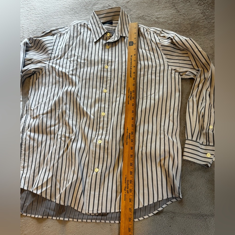 Canali Medium Dress Shirt  Striped Made In Italy Luxury Button Down Long Sleeves - Picture 6 of 8